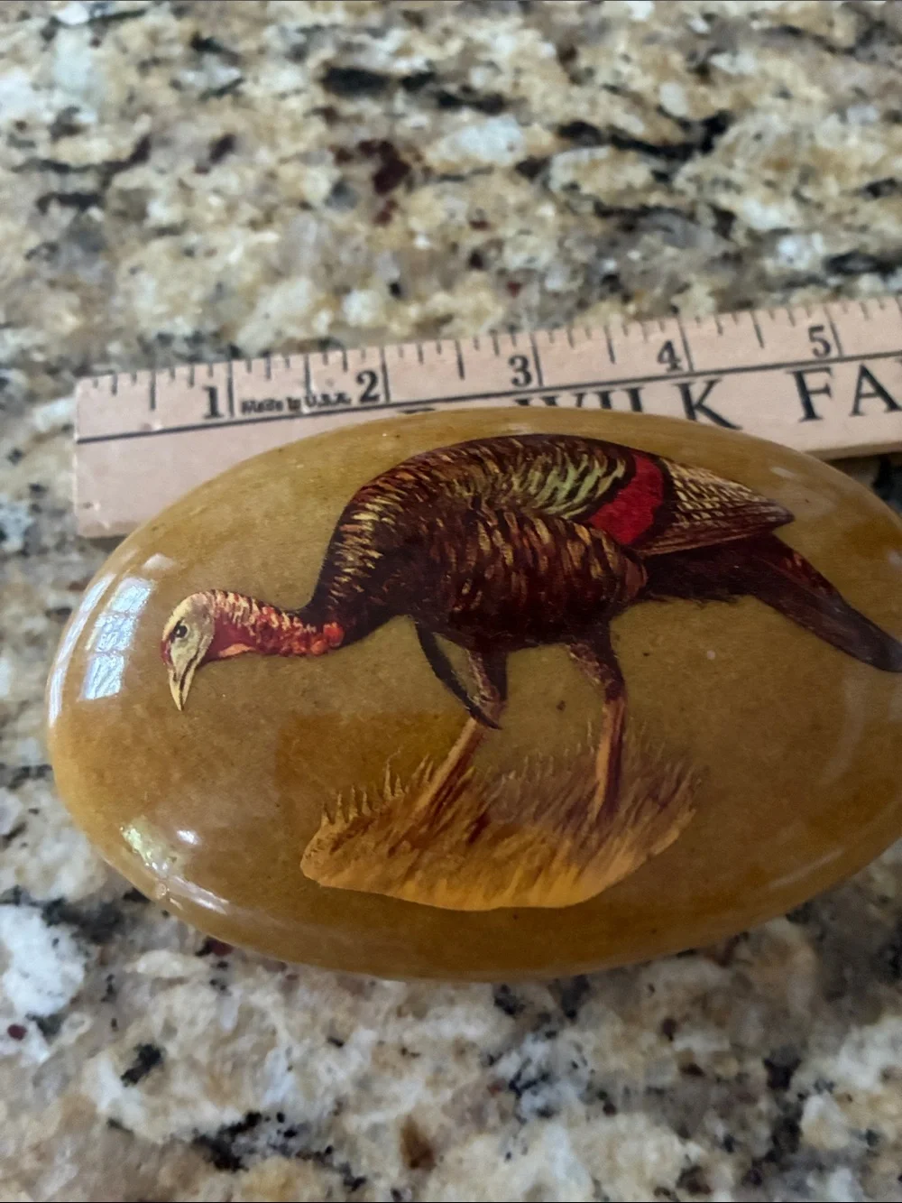 Decoupage Turkey paperweight I believe it’s stone